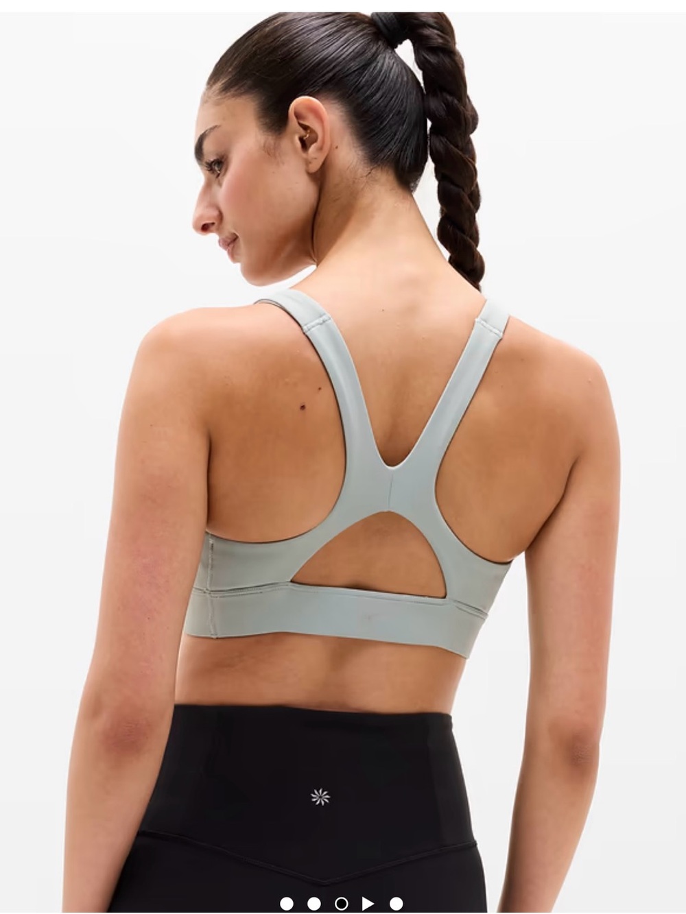 Interval Racerback Light Sage Sports Bra with Cutout Back